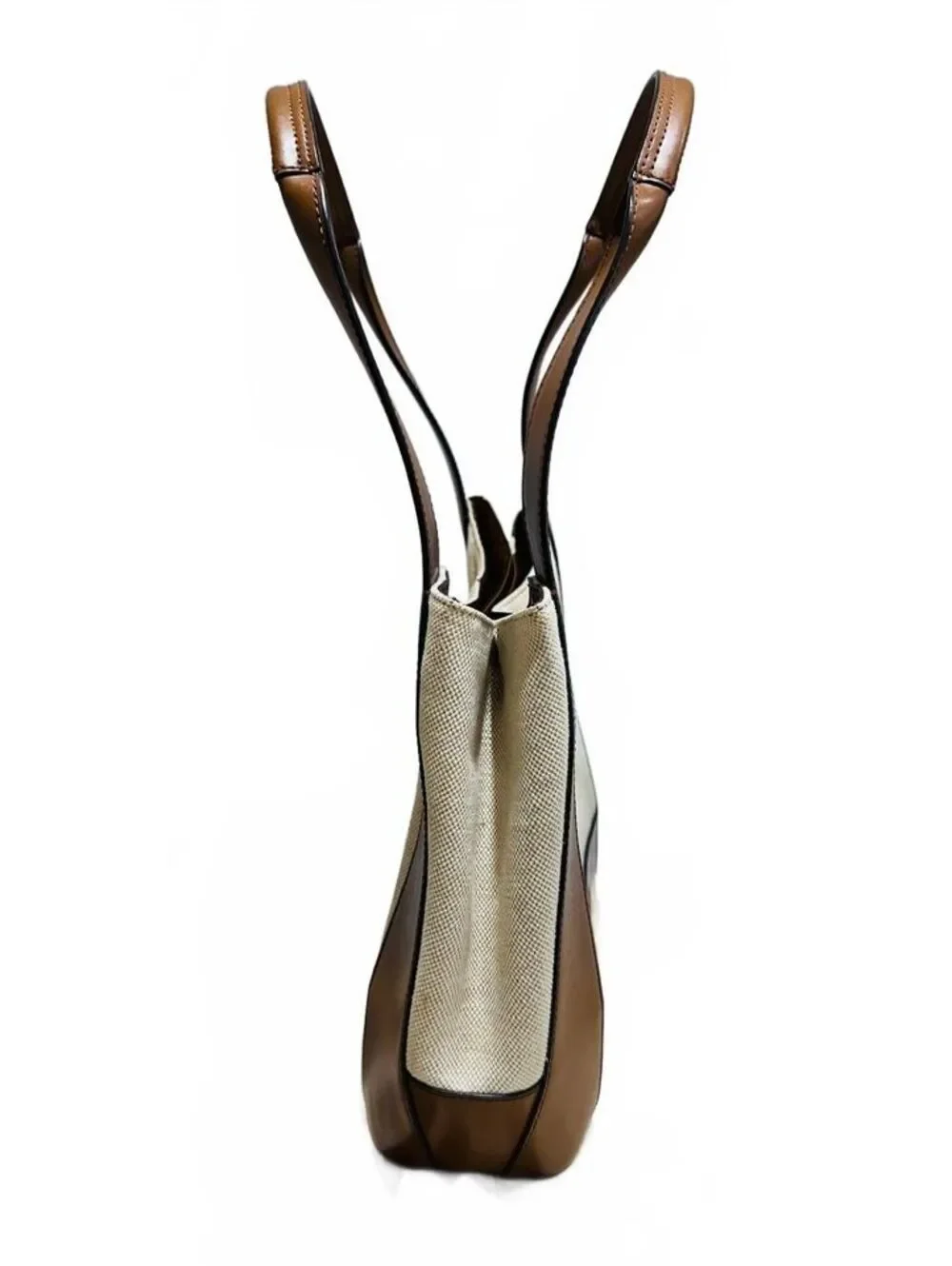 Michael Kors Brown Leather & Canvas Shoulder Bag with Dust Bag